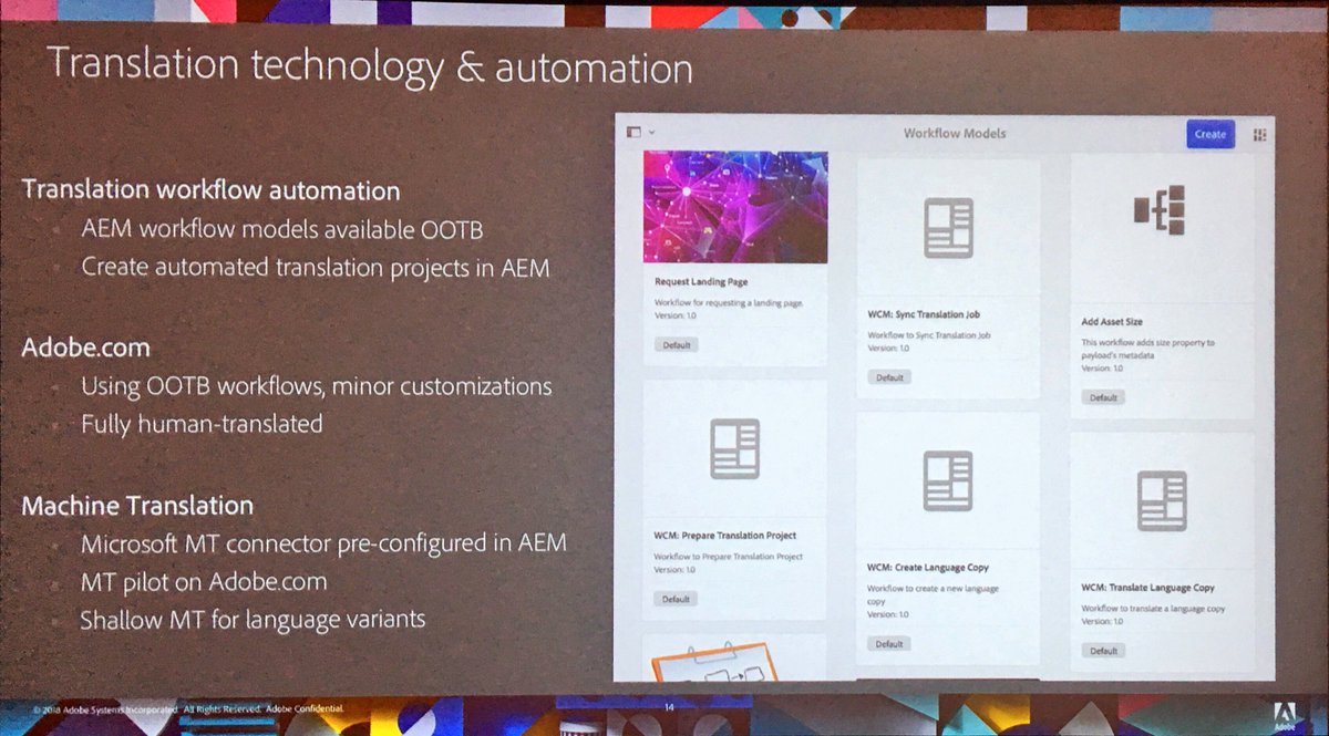 cognetik's tweet photo. 'Translation technology &amp; automation. How to automate translation workflow'. Nick Yiangou - Senior Manager Web Content &amp; Process, @Adobe #measure #adobesummit #analytics #marketing #adtech #ai  #data https://t.co/mn4U433UtT