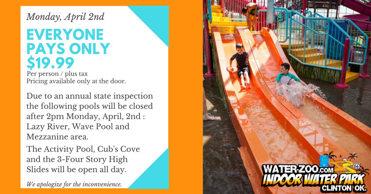 Water_Zoo's tweet photo. #EasterWeekend in #Oklahoma Come and enjoy a day at the Water-Zoo Indoor Water Park where it's always 83°. Visit https://t.co/q7aZnHo45r. https://t.co/1DBUvZclNO