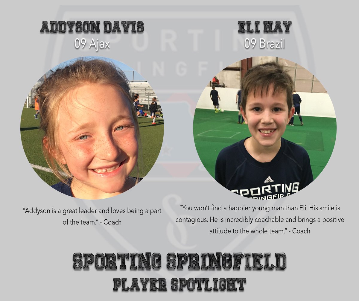 sportingsgf's tweet photo. Meet two more of our club’s awesome players! 09 Addyson Davis and 09 Eli Hay! A big thanks to these players for helping make our club what it is today! Go Sporting! #OneCrestOneClub #PlayerSpotlight #SportingSpringfield #SportingProud https://t.co/Vp2wgkXiM4