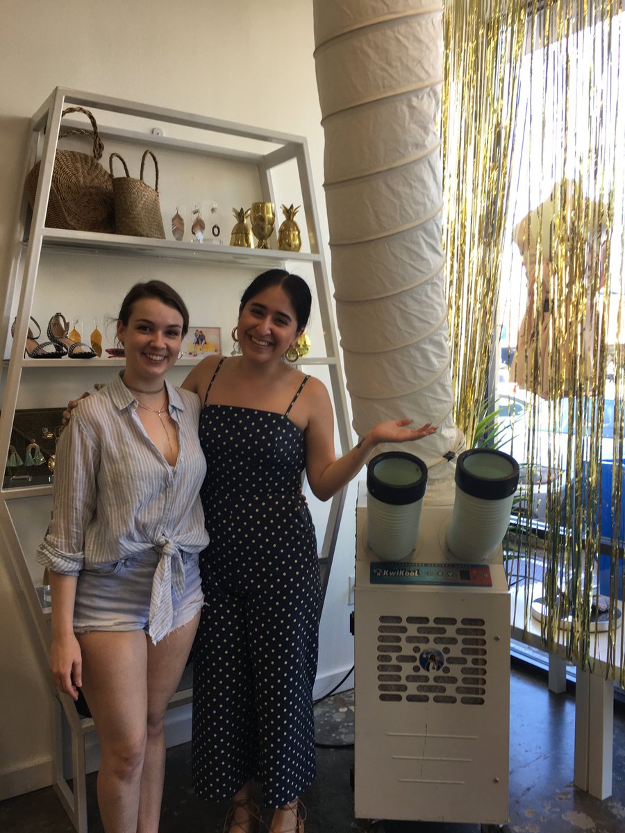 PortableCooling's tweet photo. Our machines are perfect accessories for any outfit this summer. Grab shorts, shirts, sandals, PCS and you're ready! Just ask Emma &amp; Julia at the BEEHIVE Houston. https://t.co/p8VXJrpzWu