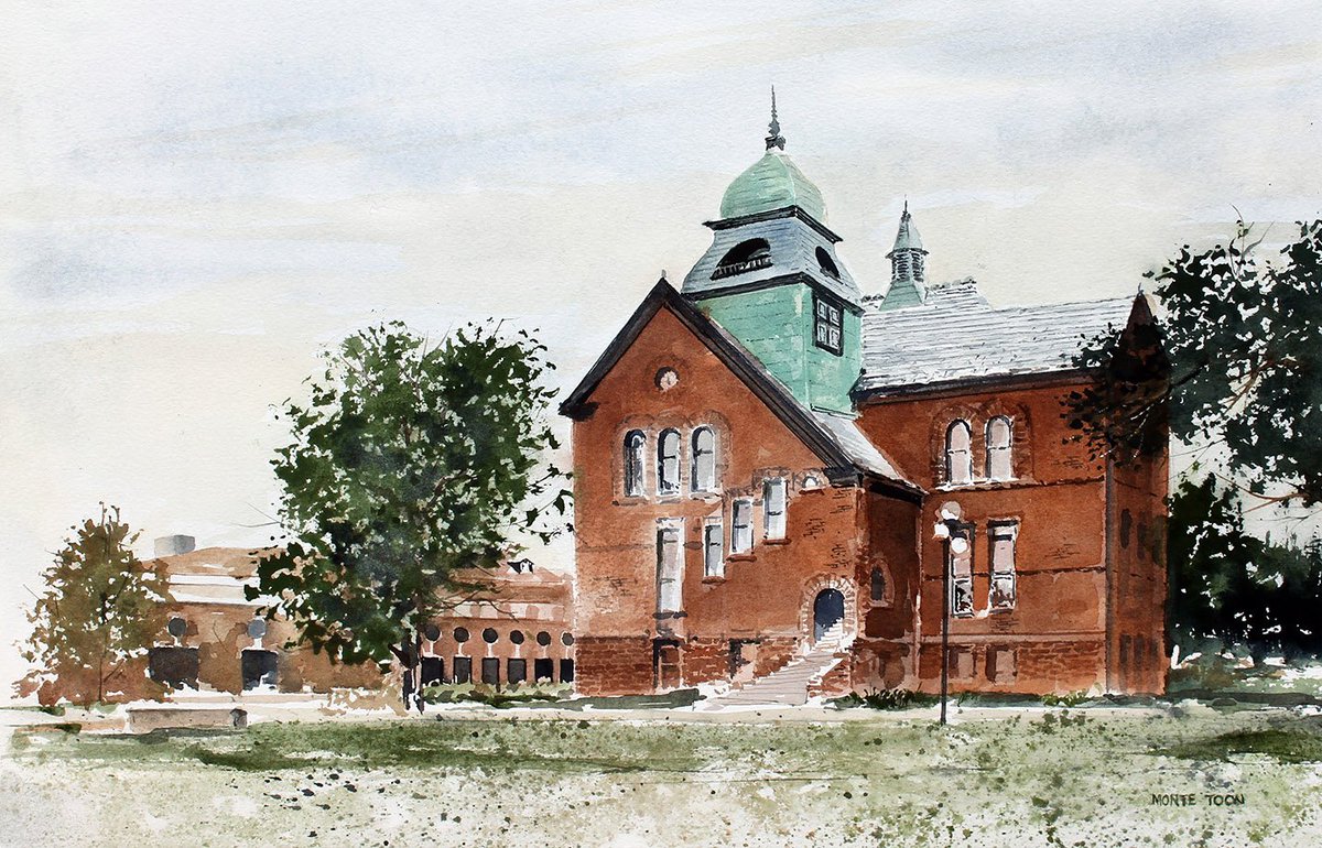 OSUITViscom's tweet image. Stop by ARTPlus on Friday, April 6 between 5-9 PM and you can purchase Monte Toon&apos;s beautiful watercolor interpretation of OSU&apos;s oldest building, &quot;Old Central.&quot; Thank you, Monte for your continued commitment to VisCom and the next generation of creative professionals!