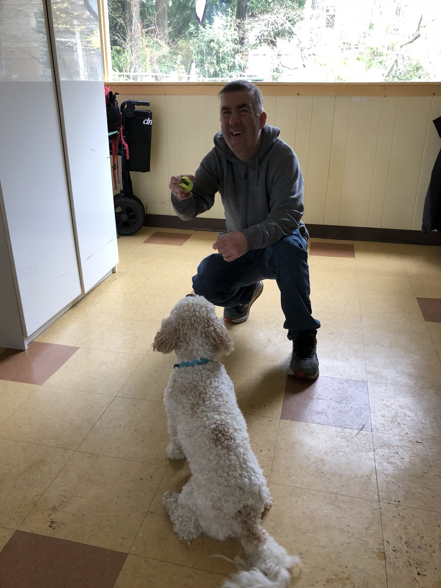 jOTie2019's tweet photo. No better way to start off a long weekend than coming home to my favourite folk at my families community inclusion facility, West Coast Human Services. Such a warm welcome, although Oliver might be stealing the show 🙄 https://t.co/sSfrrIhtjN