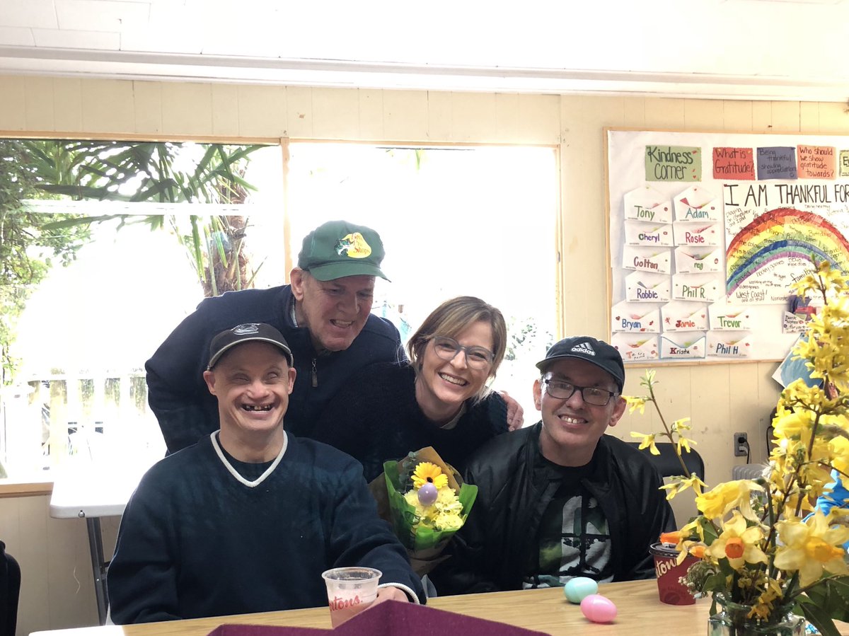 jOTie2019's tweet photo. No better way to start off a long weekend than coming home to my favourite folk at my families community inclusion facility, West Coast Human Services. Such a warm welcome, although Oliver might be stealing the show 🙄 https://t.co/sSfrrIhtjN