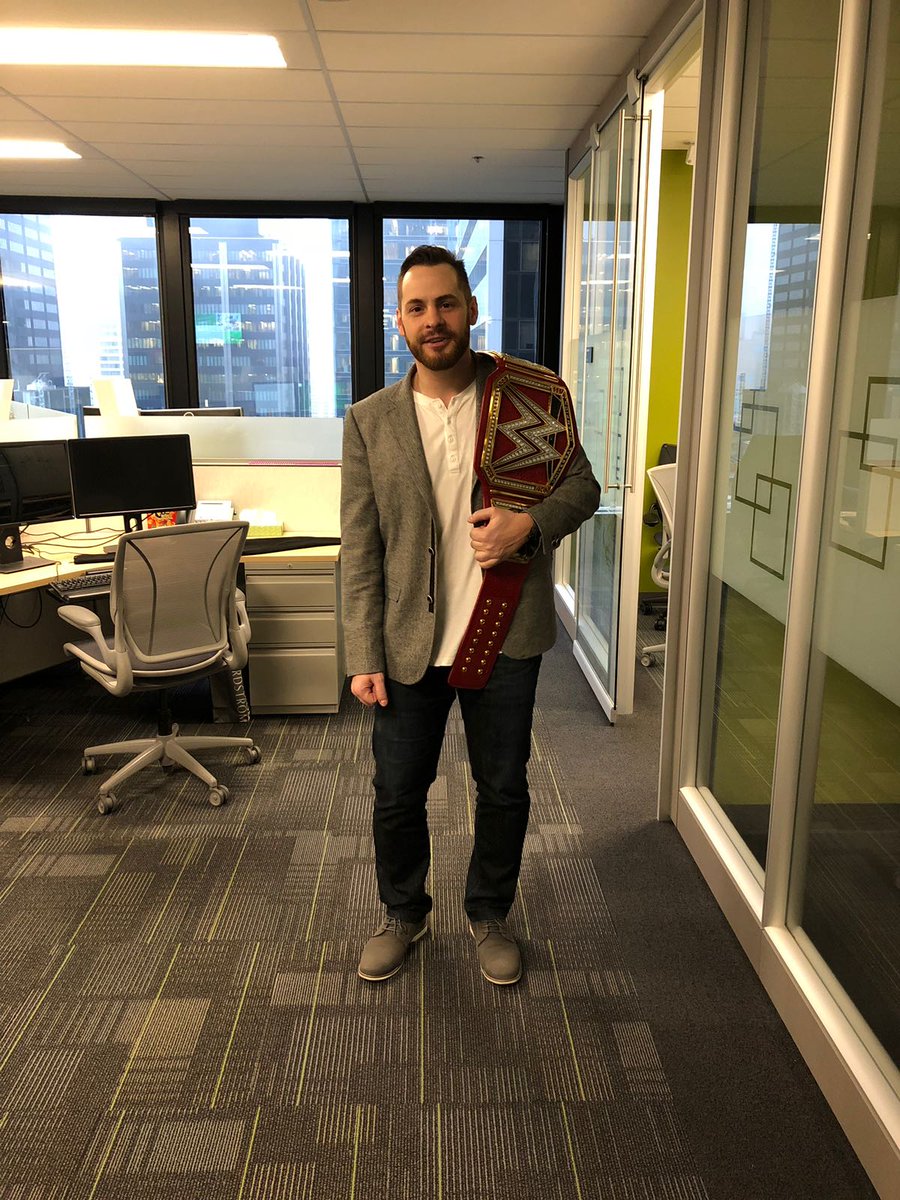 DanFarinaccia's tweet photo. @mr_b_cook @MDBrunette_TD I did, you gotta hold it like you've been the champ for a while #looksnatural https://t.co/i2EMprnoL1
