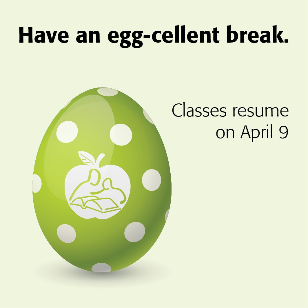 StoonPubSchools's tweet photo. Spring break begins today! We hope all students and staff enjoy the time off and come back on April 9 feeling rejuvenated and ready to learn! Please note, the Board of Education office will be closed on Monday, April 2. #spslearn https://t.co/KTu3Bi8dYi