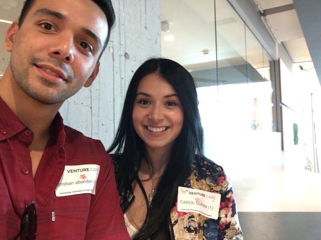 CCA_XCI's tweet photo. Networking at the @VentureCafeMIA with international student @durcaro #Colombia https://t.co/Tklcuov1X1