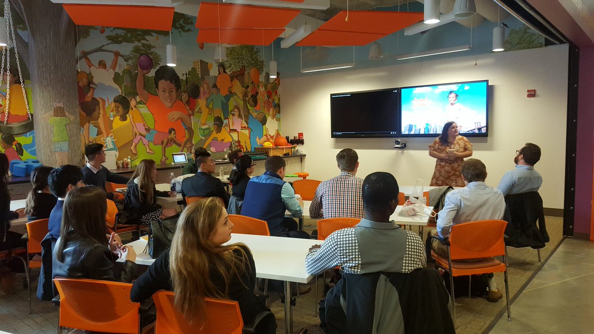 CornellSGE's tweet photo. Such a cool work environment at @kaboom! Thank you Morgan St. Maxens, Roni Rivera, Dave Flanigan, &amp; @kevinvanliew7 for hosting us! #socialenterprise #parks #recreation #community #building #sustainability #SGEImmersion #DCTrek https://t.co/N9fhHt6AkR