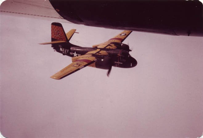This was our escort plane to the carrier Kitty Hawk. Did he make it back?