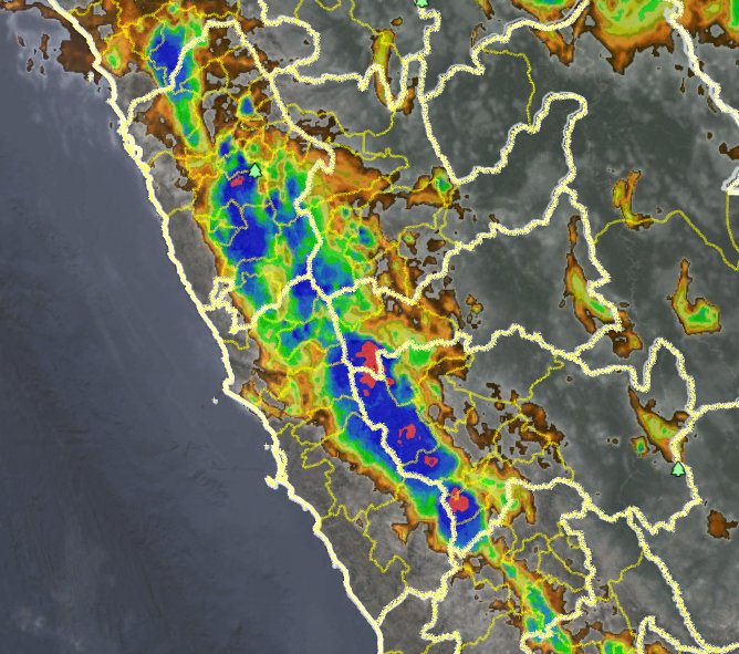 Senamhiperu's tweet photo. #Ahora #Lluvias con descargas eléctricas en la #Sierra de #Lima, #Junín, #Pasco, #Huánuco y #Ancash. https://t.co/QyFCKZMrr0