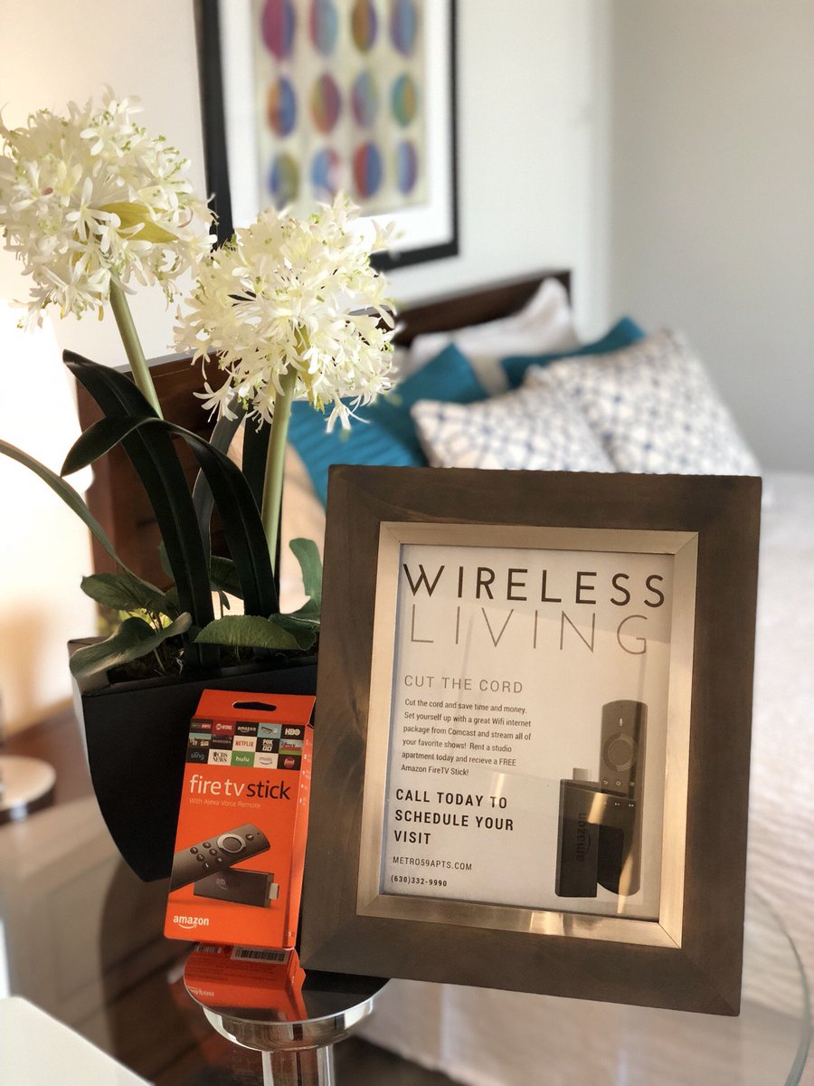 Don’t forget about our incredible studio apartments! We are offering a free @amazonfiretv to compliment our fiber internet service. Cut the cord, everyone else is doin it! #CutTheCord #FreeStuff #StudioApartment #VersatileSpace #Bandwagon #ApartmentLiving #Metro59 #Rt59 #Metra