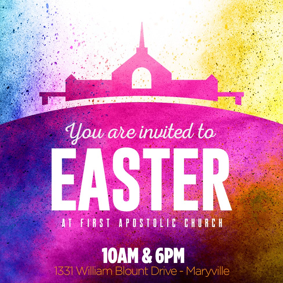 FACMaryville's tweet photo. Invite your friends and family for an incredible Easter Celebration this Sunday at FAC!

FAC Maryville service times are 10am and 6pm. FAC Sevierville service begins at 2pm. 
The Easter Egg Hunt and Helicopter Egg Drop will begin at 11:45am. https://t.co/TvrLr7tVvG