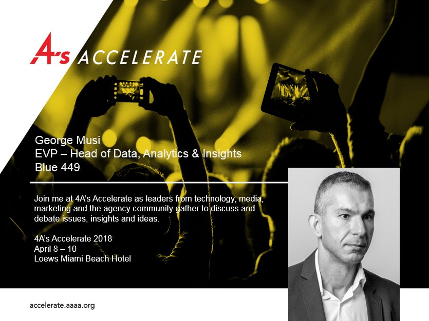 blue449's tweet photo. #Blue449US' George Musi will be speaking at @4As Accelerate in Miami: https://t.co/KWguKEgiUv https://t.co/ySPPClTAjf