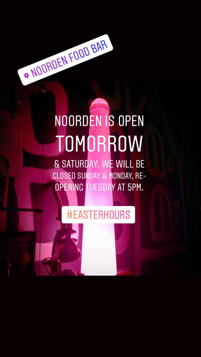 Noorden will be open tomorrow (Good Friday) and open Saturday. We will be closed on Sunday &amp; Monday. #easterhours #noordenfoodbar #xxx #northofbloorlife #ginbar #moderndutch #midtowneats #noordento