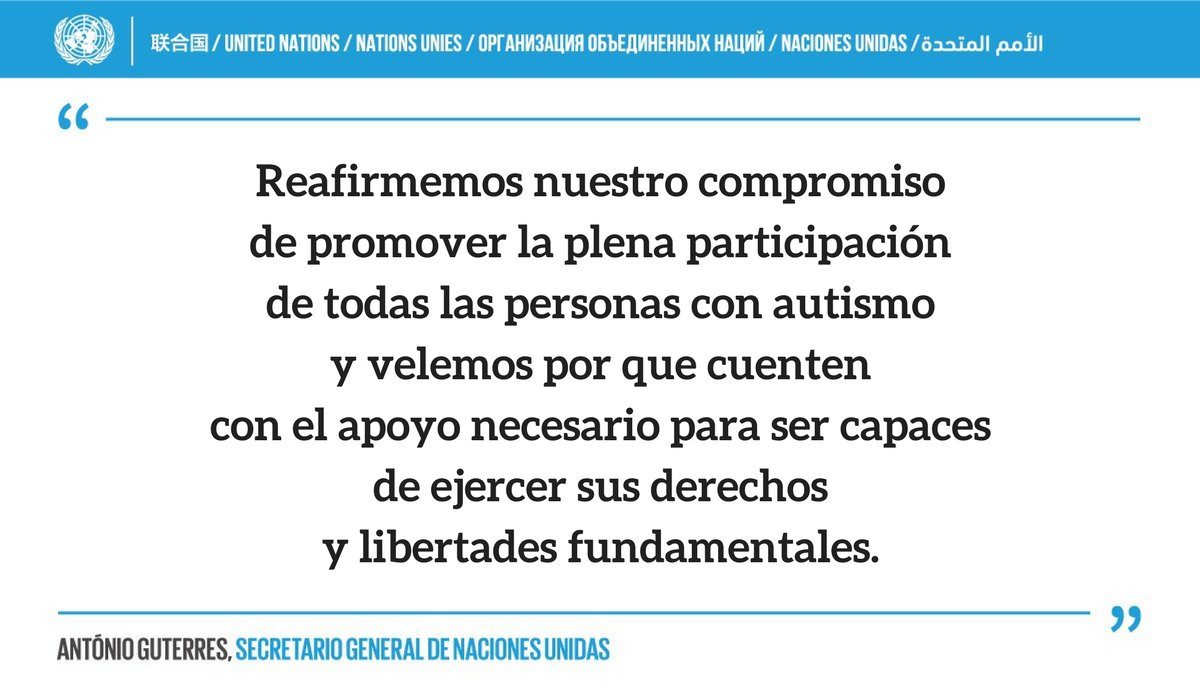 ONU_es's tweet photo. El estigma y la discriminación de las personas con autismo siguen impidiendo que desarrollen una vida plena.

El Día Mundial de Concienciación sobre el Autismo, el 2 de abril, promueve  más apoyo para ofrecerles el tratamiento que necesitan.

➡️ https://t.co/9N4JlLgfgH. https://t.co/USDgrAdib7