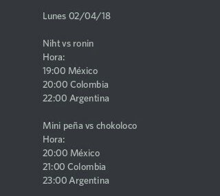 <a href="/CrIndividual/">Liga Individual CR</a> 

Semifinal

<a href="/Nihter/">Niht</a>  vs <a href="/Rnin10/">Rōnin</a> 

@minipcr20  vs <a href="/Chokoloco11/">♤Chokoloco♤</a> 

RT&amp;FAV