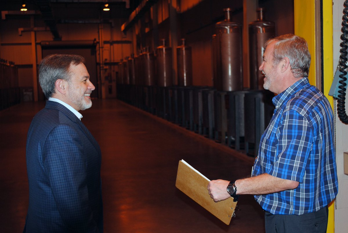 SRSNews's tweet photo. #DOE Deputy Secretary Dan Brouillette tours the canister receipt facility where empty canisters are stored before entering the Savannah River Site’s (#SRS) Defense Waste Processing Facility (#DWPF) https://t.co/WMroVd0Hnu