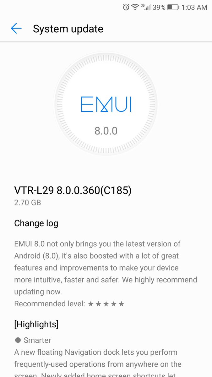 ke9ine's tweet image. Got #AndroidOreo #emui8 on my #Huaweip10. I think this will probably be the last major android update for this phone.