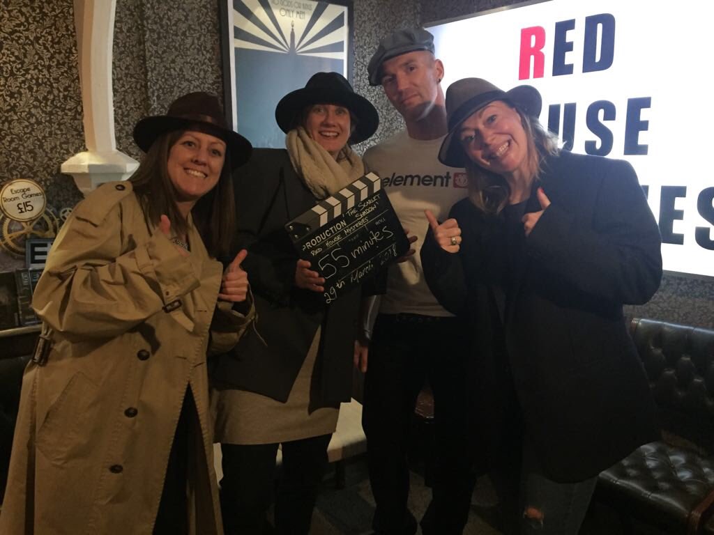 sarknight's tweet photo. Brilliant team night out - dinner, drinks, escape room and more drinks. Such a lot of fun! Great way to end an amazing quarter #happy #teamSWR https://t.co/saxzreADlF