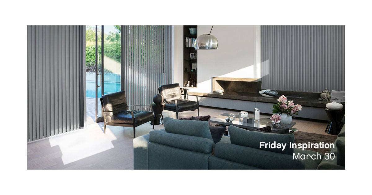 This weeks' Friday Inspiration features vertical blinds, for a graphic style and elegance for contemporary interiors. #Luxaflex