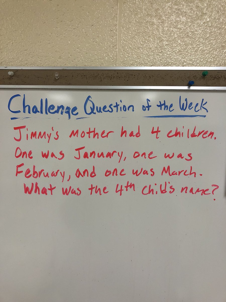 This weeks Challenge Question:      #challengequestionoftheweek