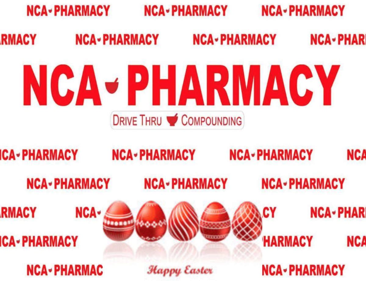 ncapharmacy's tweet photo. From all of us @NCA Pharmacy wishing you and yours a Happy Easter.  Have a safe and joyful weekend.
#Easter2018 https://t.co/gRJhM2CX9o