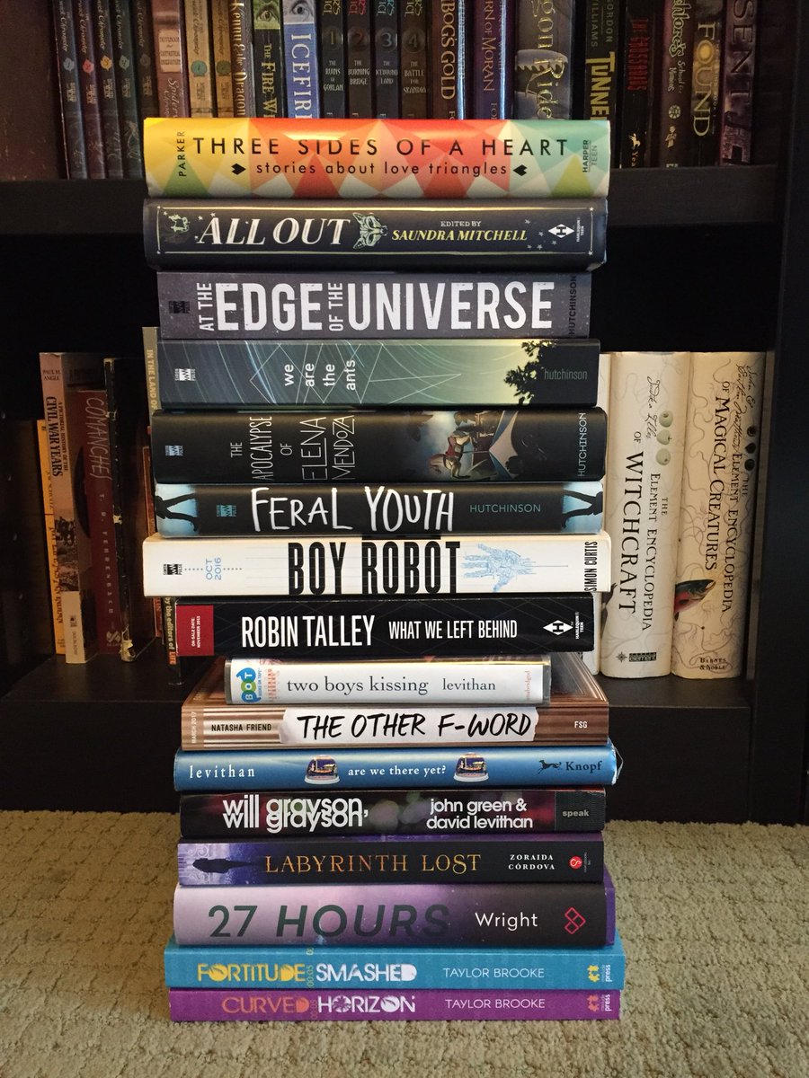 JLAustin13's tweet photo. Here’s the stack I’ve already collected for the Ruth Ellis Center with many thanks to @ShaunieDarko @taysalion @CourtneyDiles and an anonymous person at #MadcapRT!! 

Some are signed by @zlikeinzorro and @tessagratton! https://t.co/fDxwAX1K2Q