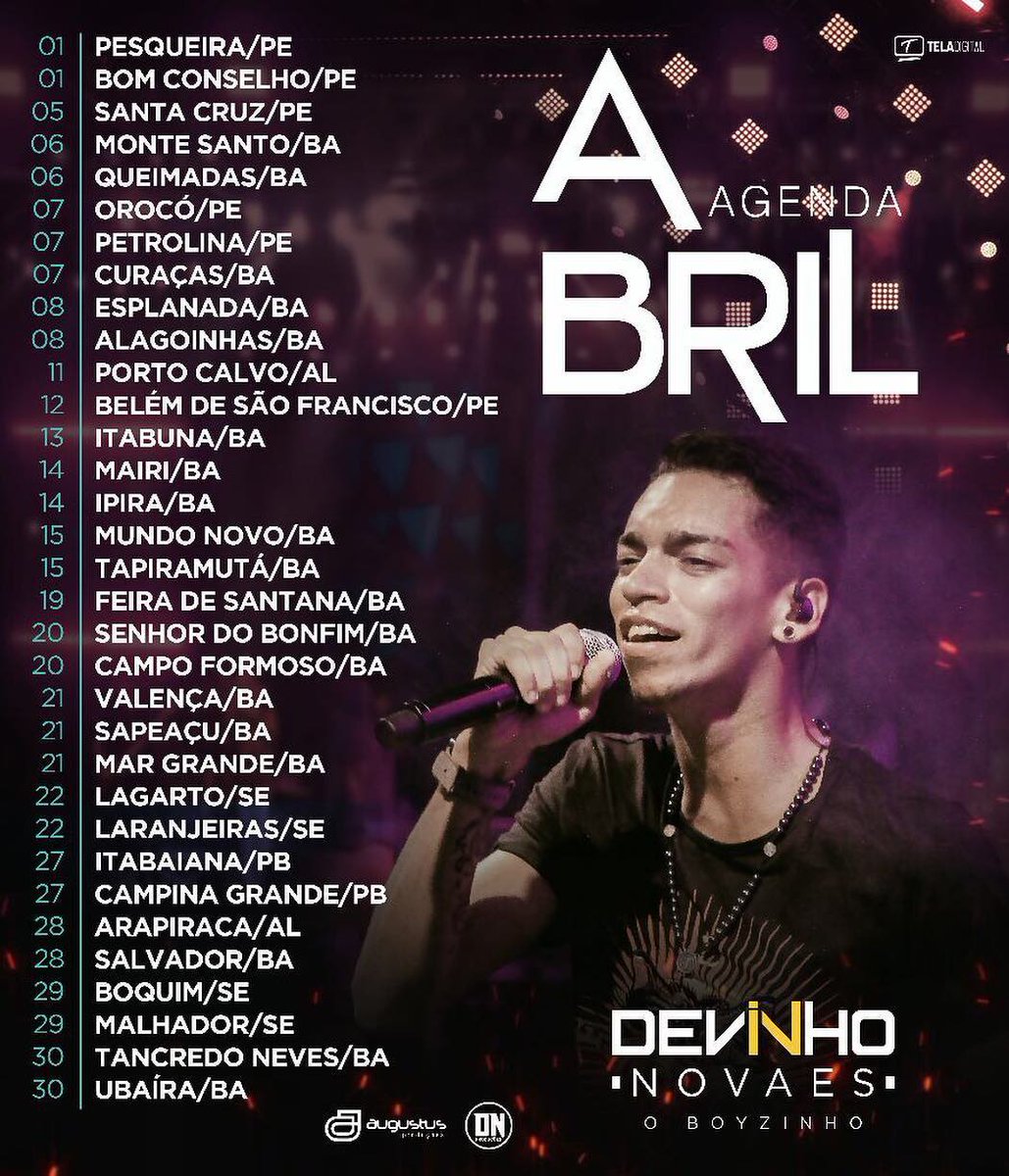 DevinhoNovaes's tweet photo. Que Deus abençoe esse mês de Abril! 🙌 Escolha sua cidade, seu estado e vem comigo. #AgendaAbril #OiNego #PuuxeM10 #abençoadoseja https://t.co/ziAUbRL78b