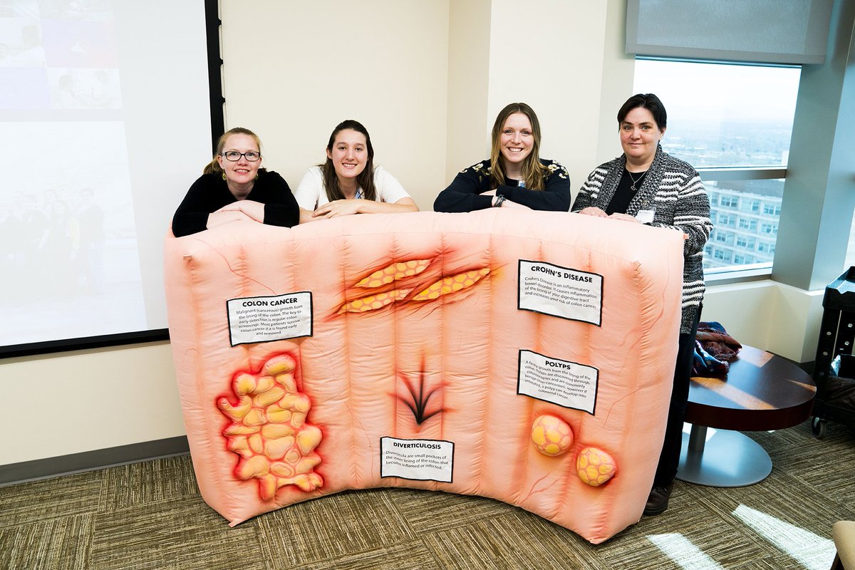 Our colorectal cancer researchers and care team wrapped up #ColorectalCancerAwarenessMonth with an update on the latest research and care, and an appearance by our mini colon exhibit. Learn about colon cancer at healthcare.utah.edu/huntsmancancer….