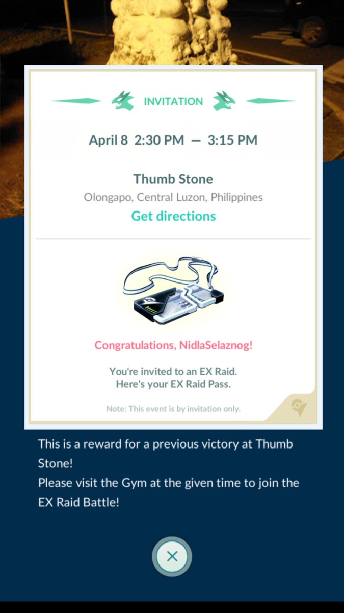 GoAldin's tweet image. Got mine...yahhooo😀🤩😍😀
#ExRaidPass #PokemonGO