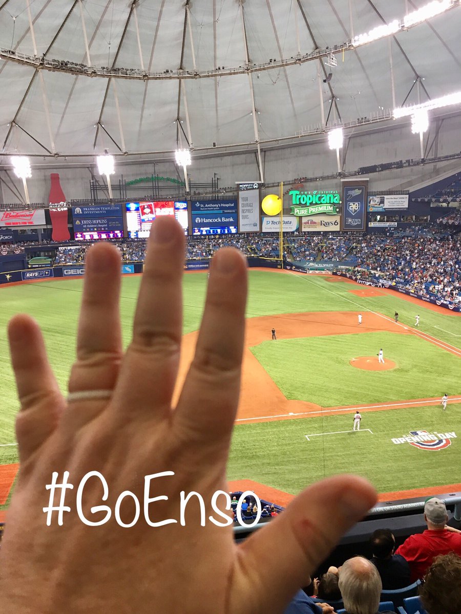 JeniCoxson's tweet photo. @EnsoRings Opening Day for MLB at Tropicana Field #goenso https://t.co/guPQcMJmCG