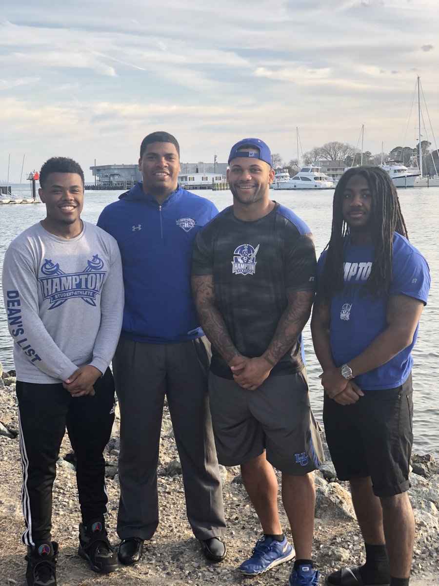 J_McNairUT's tweet photo. When you get an opportunity to change the lives of young men, it’s a blessing! Had a chance to visit our on campus Chapel &amp; our beautiful waterfront! No place I’d rather be! #OneWay #HamptonWay https://t.co/l32670rLxk