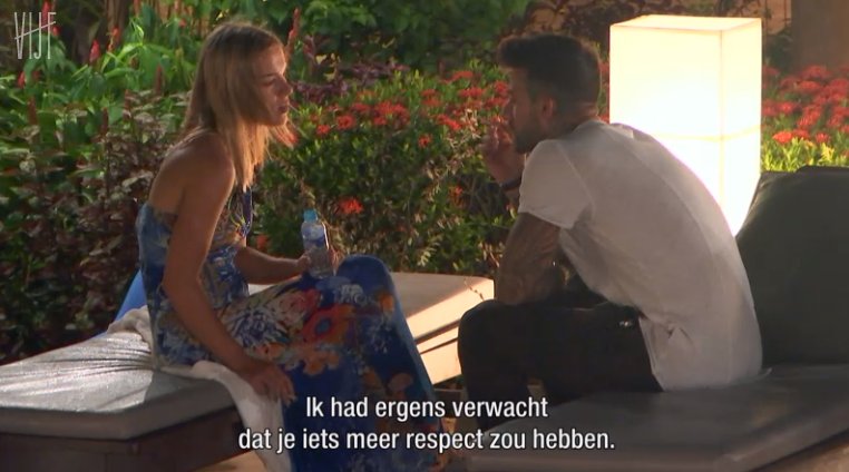 booncarolien's tweet photo. De moment dat een verleider zich "onrespectvol" behandeld voelt. Ik kom niet meer bij.  #temptationisland #gieren https://t.co/5xRja1GASC