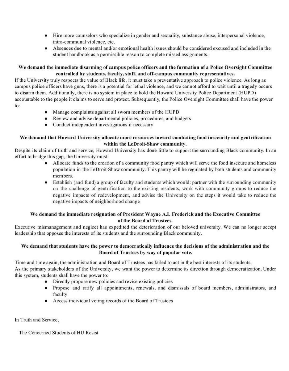 if you would like to aid #HUResist / #StudentPowerHU and our efforts to take back our University, please send food and supplies directly to: Mordecai Johnson Administration Building 2400 Sixth Street NW Washington, D.C. 20059 Or cash app $HUResist to donate.