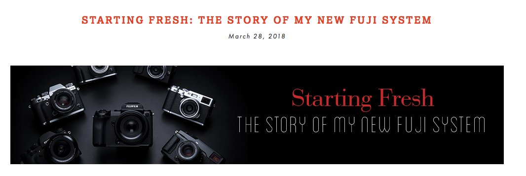 Check out <a href="/richmondcamera/">Richmond Camera Shop</a> Blog: THE STORY OF MY NEW FUJI SYSTEM 

"I have been a Canon shooter since the original Canon 5D came out many (cough) years ago. I have been very happy with Canon, especial..."

Read More ==>
richmondcamera.com/blog/2018/3/26…