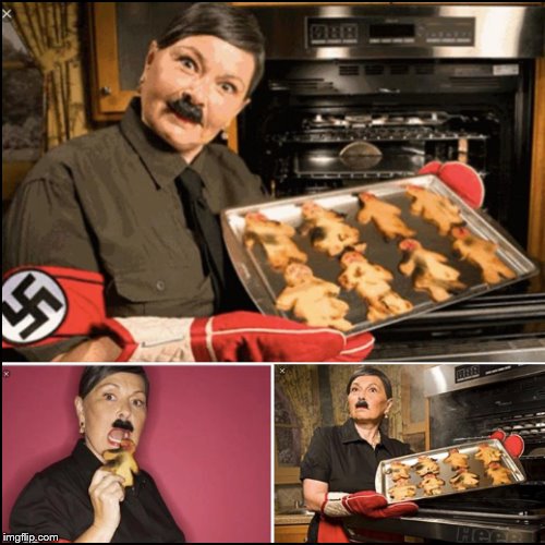 Don't forget that Trump's #RosanneBarr did this photo shoot where she ate 'burnt Jew' cookies while sporting a swastika and a Hitler mustache. Now you know why Trump loves her: She's an avowed racist. They're a perfect match.

#TheResistance #MAGA #Trump #FoxNews #Resist #CCOT