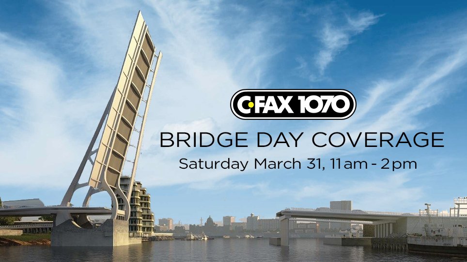 cfax1070's tweet photo. Join us live for 'Bridge Day' on March 31 from 11am-2pm with a historic broadcast discussing the history of a Victoria icon and the rocky road to opening the new bridge. #yyj #johnsonstreetbridge #yyjchat https://t.co/VVC7ldADJF