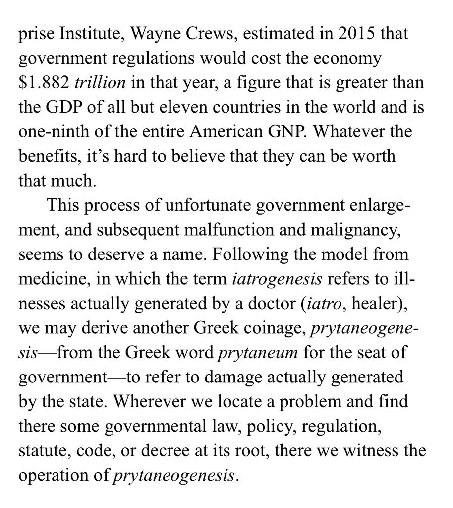 Prytaneogenesis: Kirkpatrick Sale on the enormous cost of government regulations. “When governments become centralized and enlarged beyond a certain limited range, they not only cease to solve problems, they actually begin to create them.”