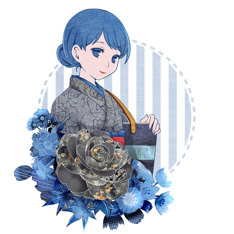 BichuBingoDenim's tweet image. 第1回備中備後デニムコンテストイラスト部門優秀作品

「華デニム」

多くの指定写真を使って制作されたイラスト。
デニム製造の繊細さを感じさせる丁寧なイラストです。
＃備中備後ジャパンデニムプロジェクト　#福山　#井原　#japan　#denim