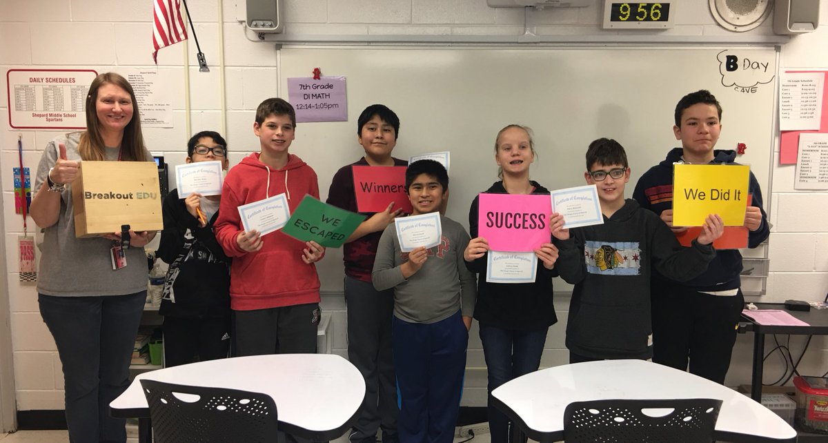 nicole_tye's tweet photo. It was a great day at SMS breaking out with @LynnDreyfuss’s class! Amazing teamwork and problem solving! #engage109 https://t.co/lbU2koJAqK