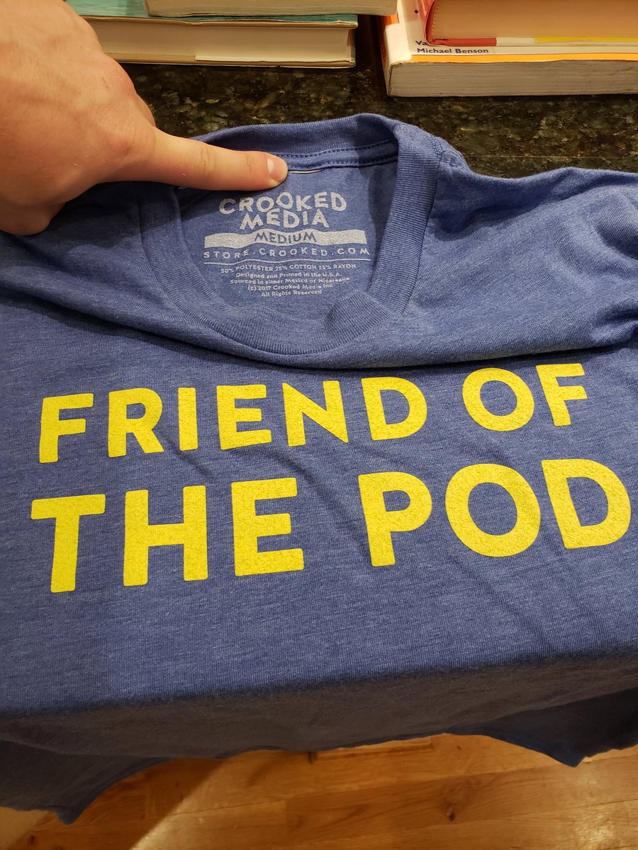.<a href="/PodSaveAmerica/">Pod Save America</a>, love the shirt, but confused why you're cutting out the tshirt manufacturer's original tag &amp; screen printing your info in. Seems a bit... disingenuous. Thoughts?