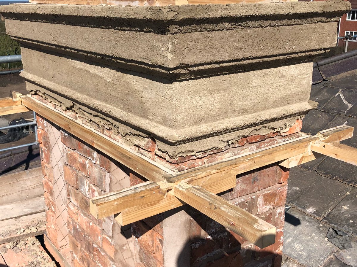 calveyrestltd's tweet photo. Roman Cement Stucco to Chimney stacks before and after showing build up. https://t.co/axrR4VVksf