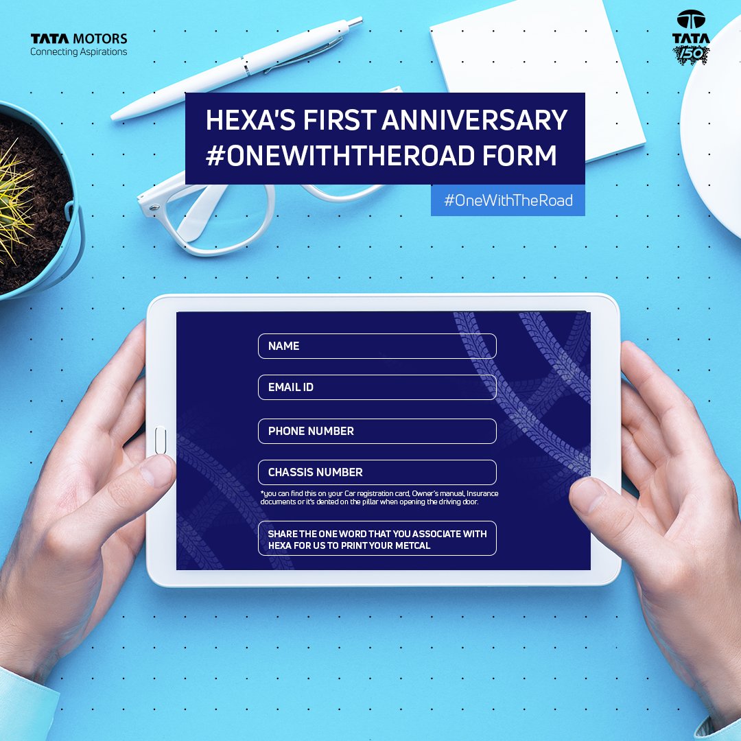 TataMotors's tweet photo. Haven't participated the Hexa anniversary #OneWithTheRoad contest yet? Fill in your details here https://t.co/JWquKRO82k and own the Hexa ultimate co-created badge of honour! https://t.co/hHXl50g85B