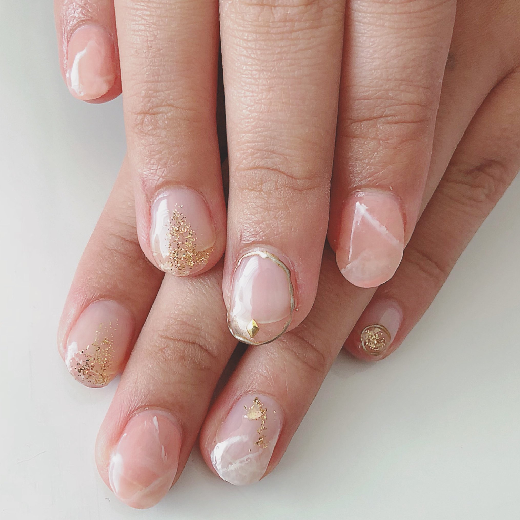Nail Gallery クリア ピンク ホワイト 大理石 オーロラ アート ゴールド ライン ラメ パーツ パール ストーン シェル 長さだし ハンド ジェル ネイル T Co R5nysqg9oj Twitter