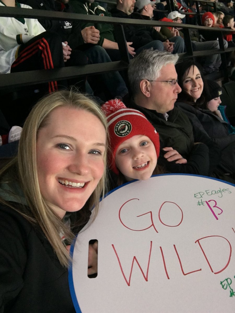 hendsar's tweet image. Having a fun night at the Wild game to start spring break! #mnwild