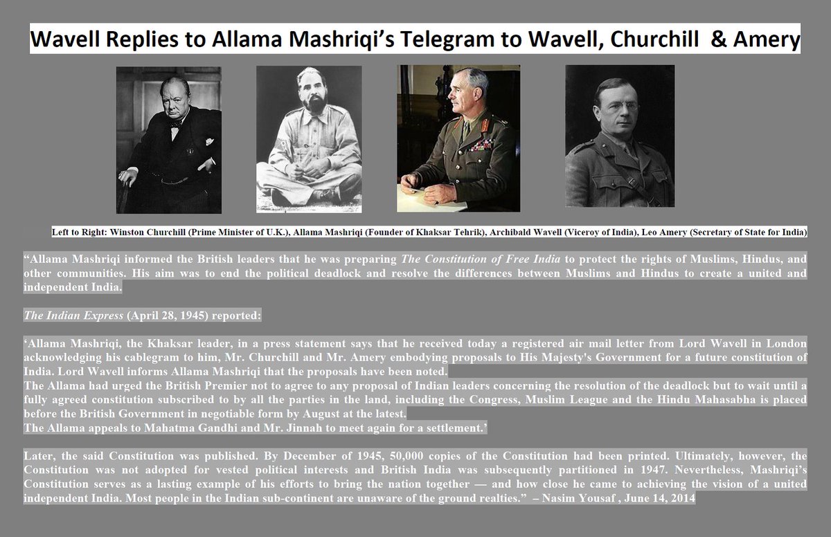 AMZPublications's tweet photo. #AllamaMashriqi #WinstonChurchill #UKPrimeMinister #ViceroyofIndia #LordWavel #LeoAmery #SecretaryofState #Khaksars #KhaksarTehrik #ForgottenHeroes #unknownfallen #Islam #Muslims #Hindus #Sikhs #YLSPositivePakistan #oralhistory #1947partition #NazariaPakistan #Pakistan #India https://t.co/fDNfPLN7kW