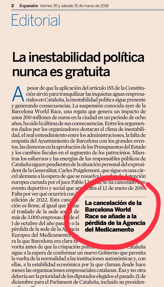 BarrachinaM's tweet photo. Cuando los delirios nacionalistas los pagan los nuevos parados catalanes.
@expansioncom https://t.co/Exvjsehw0o