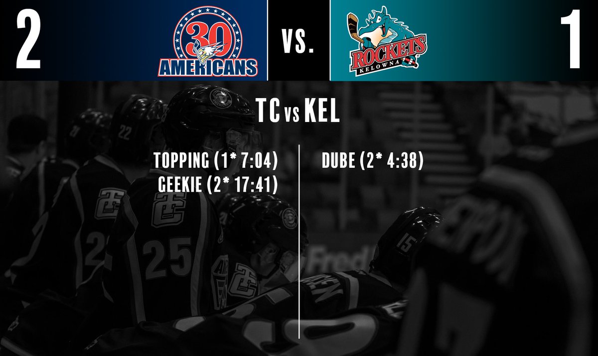 TCAmericans's tweet image. The horn sounds on the second with your Ams up 2-1! Twenty minutes to go! #AmsNation #KELvsTC #WHLPlayoffs
