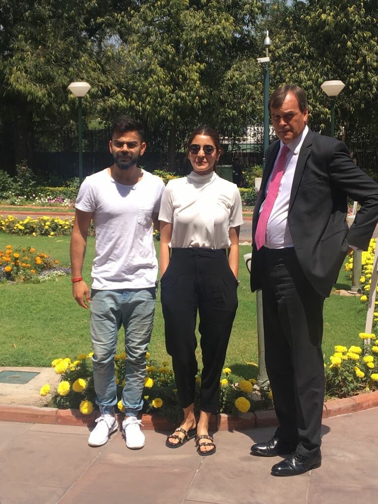 [PICS] [EXCLUSIVE] @imVkohli & @AnushkaSharma's visit to the British High Commission, New Delhi. #LivingBridge #OurCommonwealth #VGVK18FC