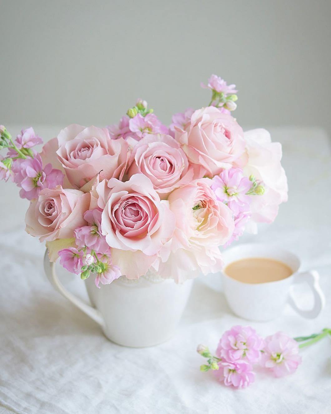 Открытка, прекрасного утра с цветами