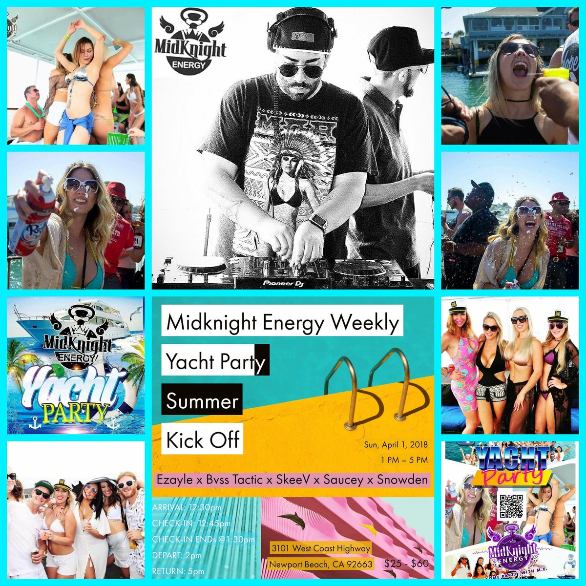 Easter Sunday is gonna be a fun Sunday at the #MidknighEnergy #yachtparty in #newportbeach 💯🍾🎧
Come party with us on a yacht, drinks, the ocean, beautiful people, music, local DJs from #OC and #LA 🔥🔥🔥
tickets available in this link ⬇️⬇️
eventbrite.com/e/me-weekly-ya…